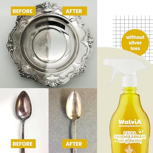 Walvia Naturals Patra Sudhikarnam - 500 ML Utensil Cleaning Spray Brass, Copper, Metal, Steel Polish, Turnish Remover, Instant Shine Jewellery, Articles And Silverware Without Silver Loss - Image 3