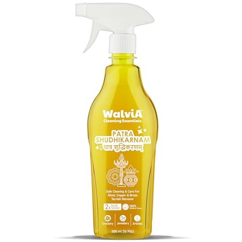 Walvia Naturals Patra Sudhikarnam - 500 ML Utensil Cleaning Spray Brass, Copper, Metal, Steel Polish, Turnish Remover, Instant Shine Jewellery, Articles And Silverware Without Silver Loss - Image 1