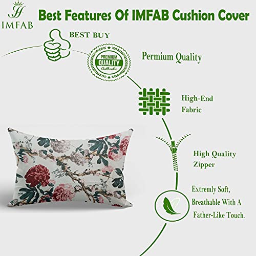 IM FAB IMFAB 100% Cotton Printed Single Bed Bedsheet with 1 Pillow Covers (60 x 90 inches)- Maroon/Red - Image 3