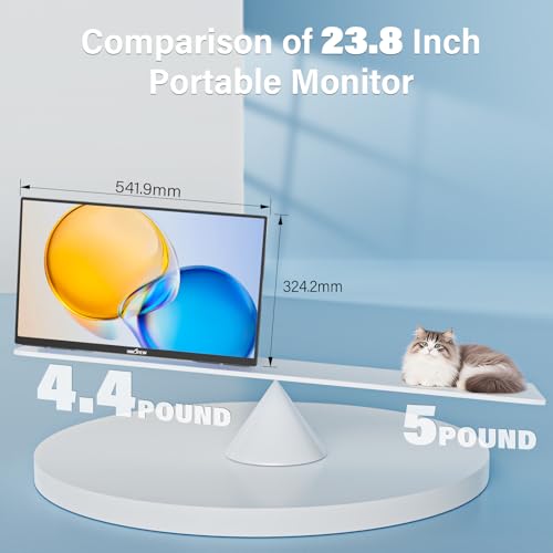 Innoview 23.8” 4K Large Portable Monitor, UHD (3840*2160) 100%sRGB IPS Speakers USB-C HDMI Work Home Second Monitor W/180°Adjustable Stand for Laptop, Desktop, Macbook, Phones, Tablet, PS5/4, Switch - Image 3