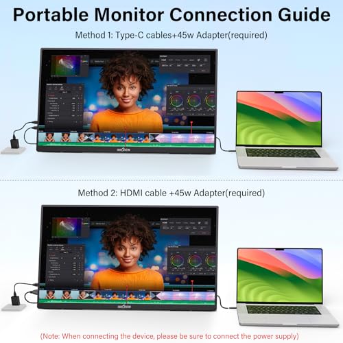 Innoview 23.8” 4K Large Portable Monitor, UHD (3840*2160) 100%sRGB IPS Speakers USB-C HDMI Work Home Second Monitor W/180°Adjustable Stand for Laptop, Desktop, Macbook, Phones, Tablet, PS5/4, Switch - Image 5
