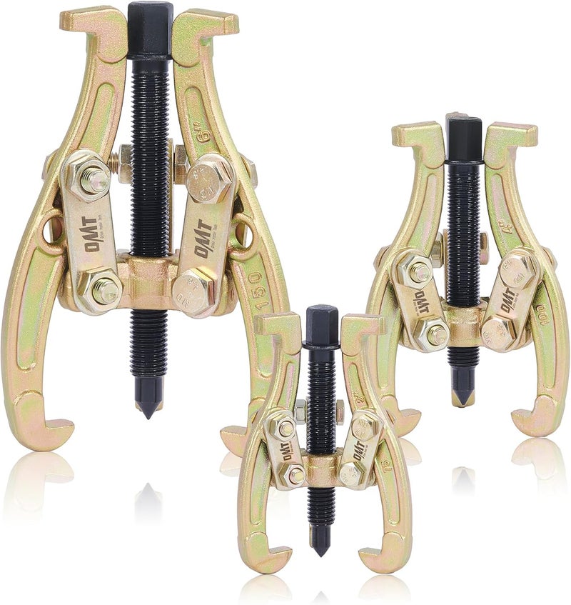 Orion Motor Tech 3 Jaw Gear Puller Set - 3" 4" 6" Heavy Duty Bearing Puller Tool Kit - Image 1
