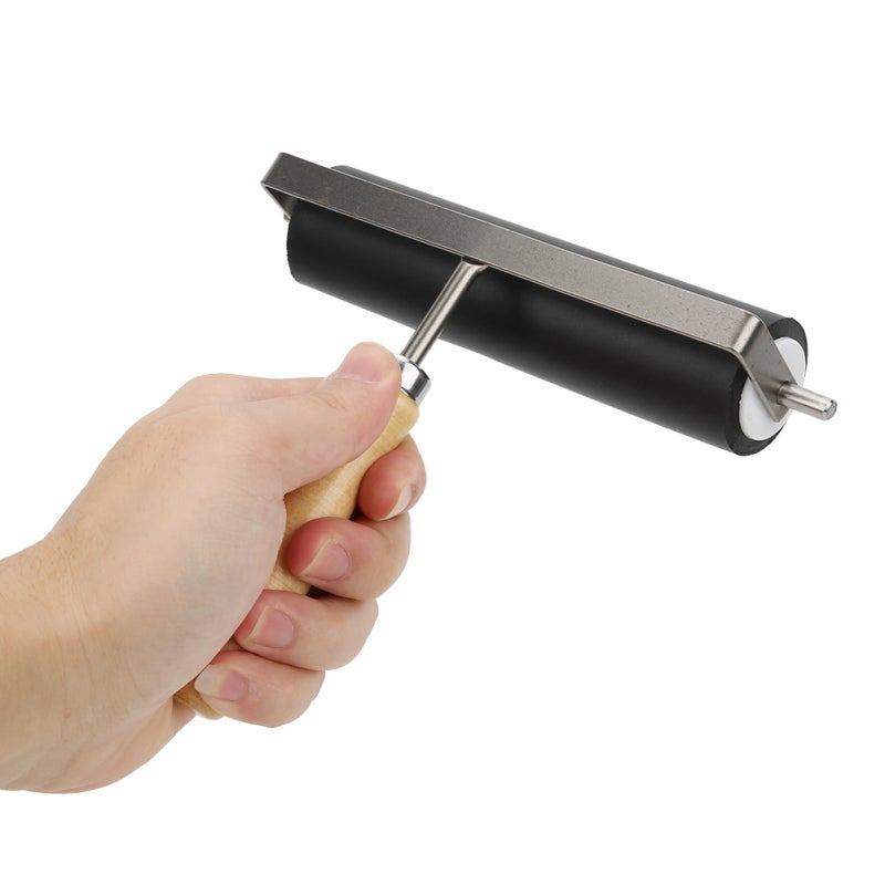 Rubber Printing Roller: Rubber Material With Smooth Rolling Surface, Detachable Wood Handle - Uniform Coloring Strong Coverage Printing Art Tool For Craft Printing Scenes - Image 4
