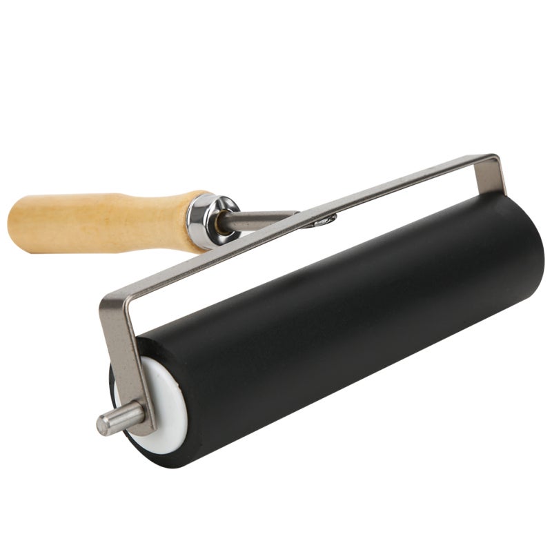 Rubber Printing Roller: Rubber Material With Smooth Rolling Surface, Detachable Wood Handle - Uniform Coloring Strong Coverage Printing Art Tool For Craft Printing Scenes - Image 3