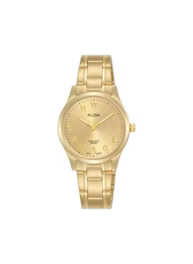 ALBA Ladies' Hand Watch STANDARD Stainless Band, Gold Dial ARX068X