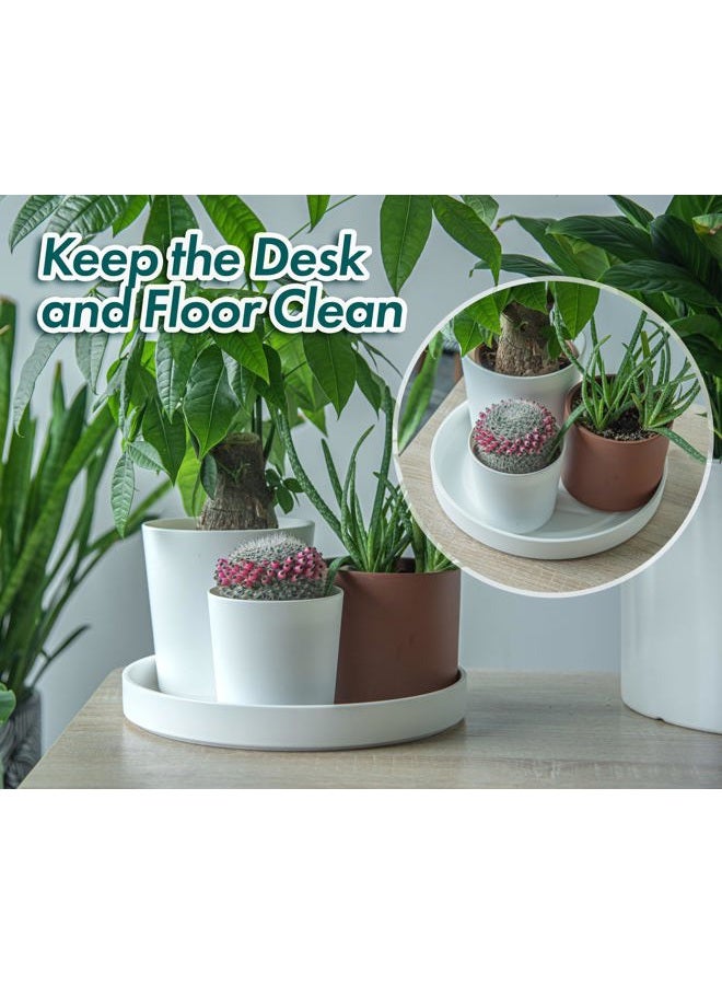 Phoenix Vine 12 Inch Plastic Plant Saucer Water Drip Tray, Heavy Sturdy Round Plant Drainage Tray for Indoors Outdoor, Matte White, 21-TY-12W-1 - Image 3