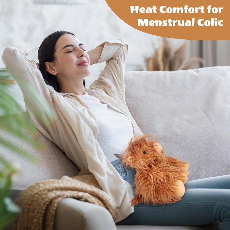 SuzziPals Heatable & Coolable Highland Cow Stuffed Animal, Microwavable Stuffed Animals Heating Pad for Period DIscomfort, Cuddly Cattle Stuffed Animal for Warmth & Comfort, Highland Cow Gifts for kid - Image 4