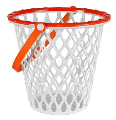 Retail SG - (2) Basketball Themed Easter Egg Gathering pails Halloween Birthday Buckets Basket Sports Open Grid 8.375x7.875 White - Image 2