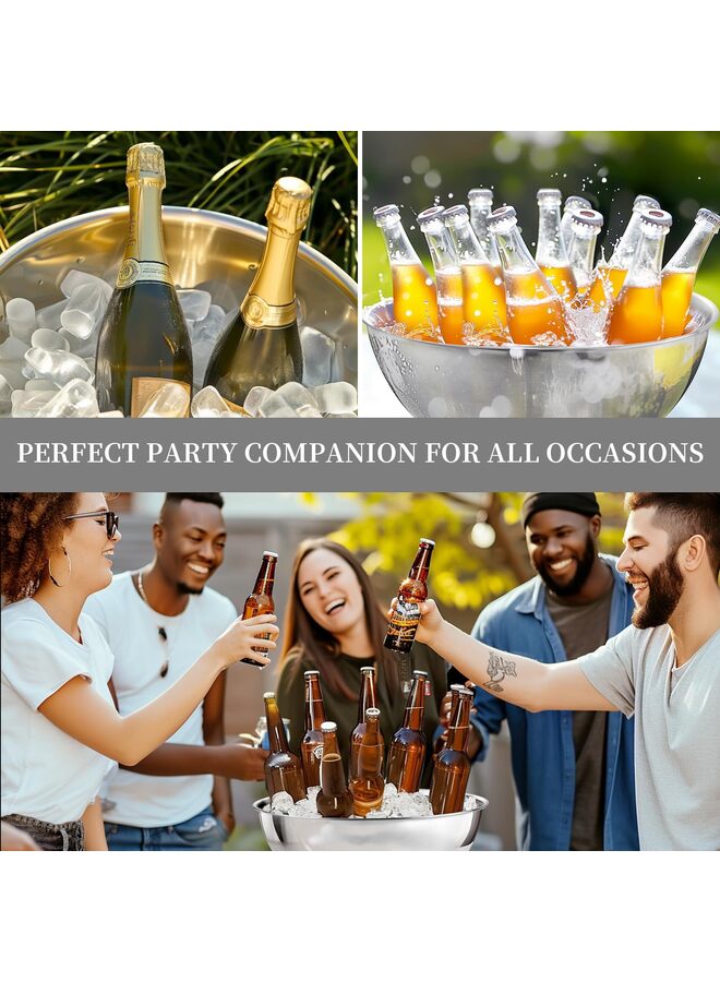 دلو ثلج سعة 13.5 لتر من الفولاذ المقاوم للصدأ، دلو شمبانيا كبير للمشروبات، البيرة، النبيذ، الشمبانيا، المشروبات الباردة، لوازم الحفلات، البار - Image 5