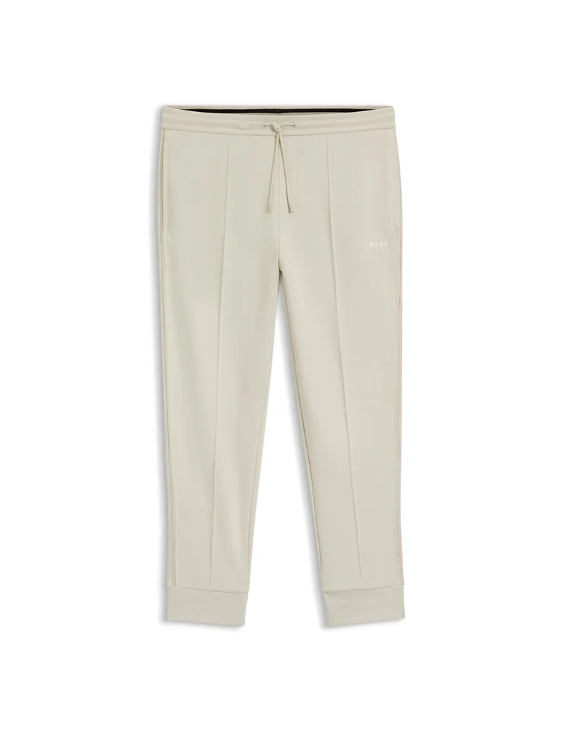 BOSS Cotton-blend tracksuit bottoms with piping details