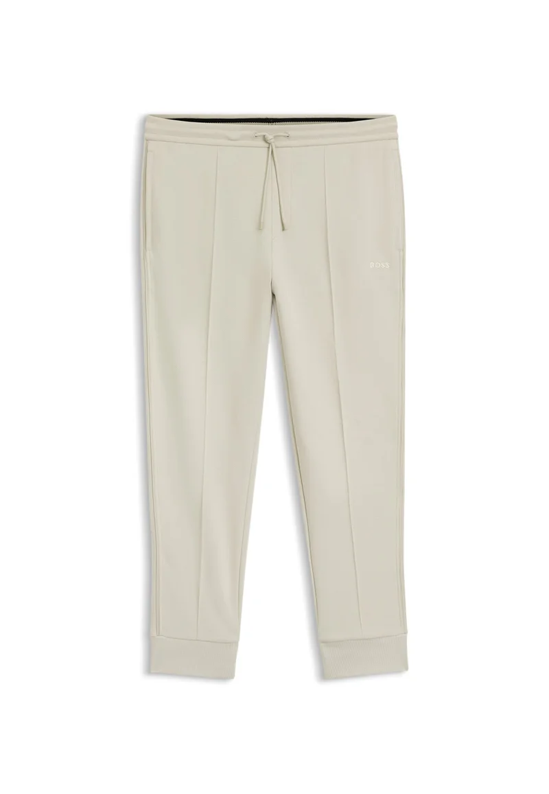 BOSS Light Beige Cotton-blend tracksuit bottoms with piping details for Men | Best Price UAE