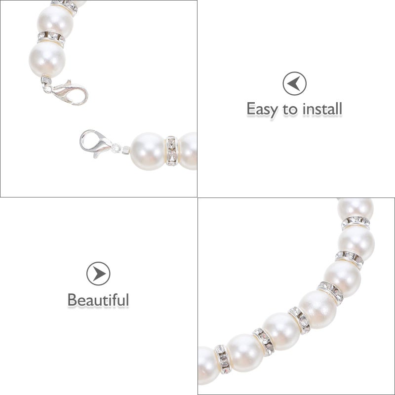 Pearl Chain Strap For Purse DIY With Silver Buckle 23cm Shoulder Bag Accessory - Image 4