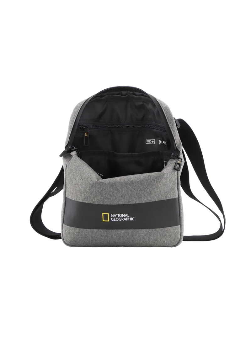 NATIONAL GEOGRAPHIC National Geographic Shadow RPET Crossbody Bag Grey, Durable Water Resistant RFID Pocket Casual Shoulder Bag/Sling Bag/Messenger Bag For Office School College Men Women Travel Outdoor