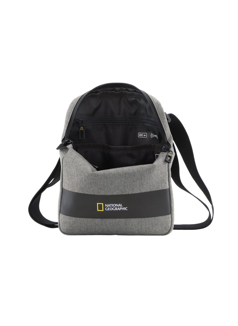 NATIONAL GEOGRAPHIC National Geographic Shadow RPET Crossbody Bag Grey, Durable Water Resistant RFID Pocket Casual Shoulder Bag/Sling Bag/Messenger Bag For Office School College Men Women Travel Outdoor  - Image 5