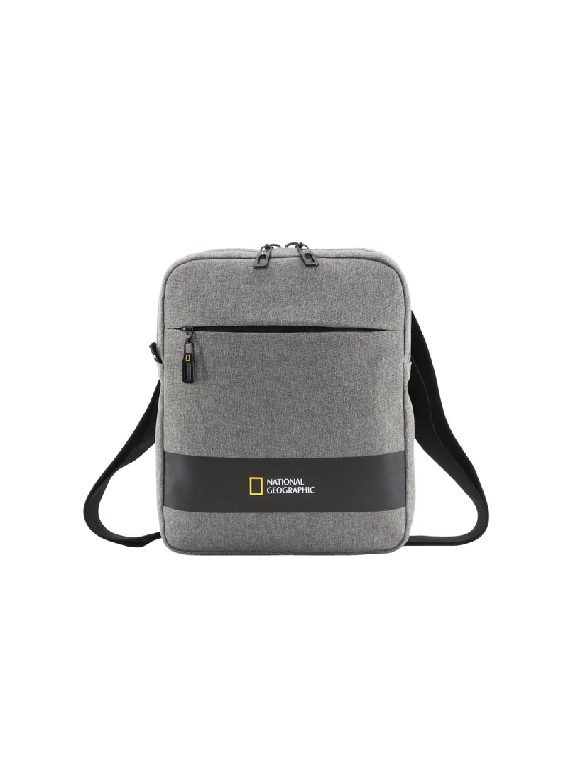 ناشيونال چيوغرافيك National Geographic Shadow RPET Crossbody Bag Grey, Durable Water Resistant RFID Pocket Casual Shoulder Bag/Sling Bag/Messenger Bag For Office School College Men Women Travel Outdoor