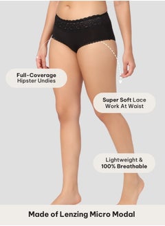 Intimate Queen Intimate Queen Modal Bae Super Soft Hipster Lacy Eco-Friendly Underwear (Pack of 3)  - Image 3