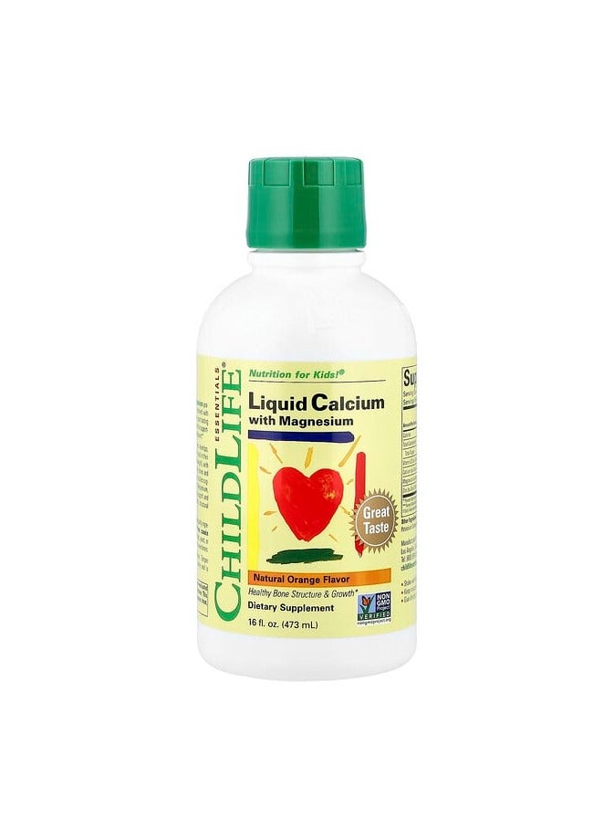ChildLife Essentials, Essentials, Liquid Calcium with Magnesium, Natural Orange, 16 fl oz (473 ml) - Image 1