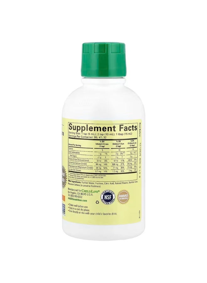 ChildLife Essentials, Essentials, Liquid Calcium with Magnesium, Natural Orange, 16 fl oz (473 ml) - Image 2