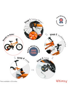 Whimsy Whimsy - Classic 16" Kids Bike 2-Minute Assembly, Handbrake, Child-Friendly Cycle, Adjustable Saddle - Orange  - Image 5