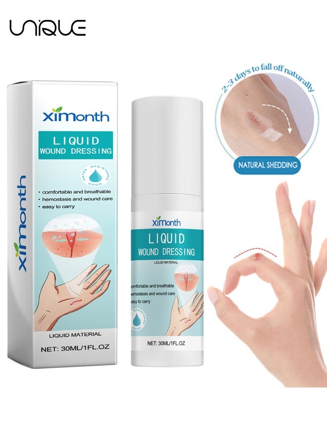 ximonth Waterproof Liquid Bandage Spray - 30 ML Quick-Drying Healing Gel for Wounds - Breathable Protective Film for Scratches and Minor Injurie - Liquid Wound Dressing Spray Breathable Skin Repair Spray  - Image 1