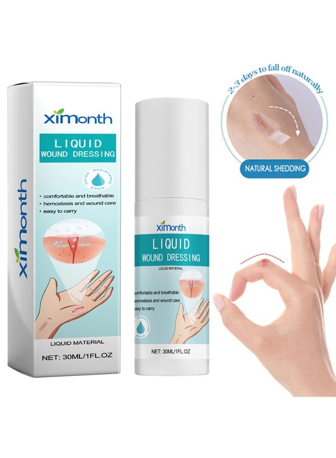 ximonth Waterproof Liquid Bandage Spray - 30 ML Quick-Drying Healing Gel for Wounds - Breathable Protective Film for Scratches and Minor Injurie - Liquid Wound Dressing Spray Breathable Skin Repair Spray - Image 1