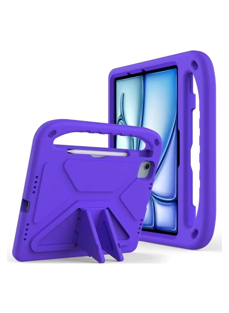 Protective Case Compatible with iPad Air 13-inch (M3) 2025, Lightweight EVA Shockproof Case for Kids with Handle and Hidden Stand