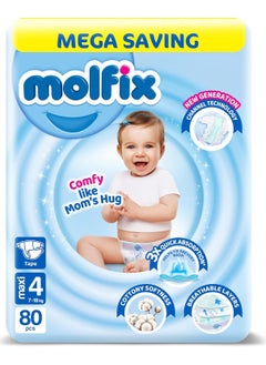 Molfix Molfix - Baby Diapers - Mega Pack - Maxi Size 4 - 80 Pieces  - Image 1