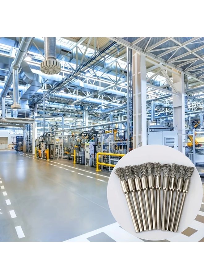 10pcs Steel Wire Wheel Brush Set For Rust Removal Polishing Grinding Rotary Tool - Image 5