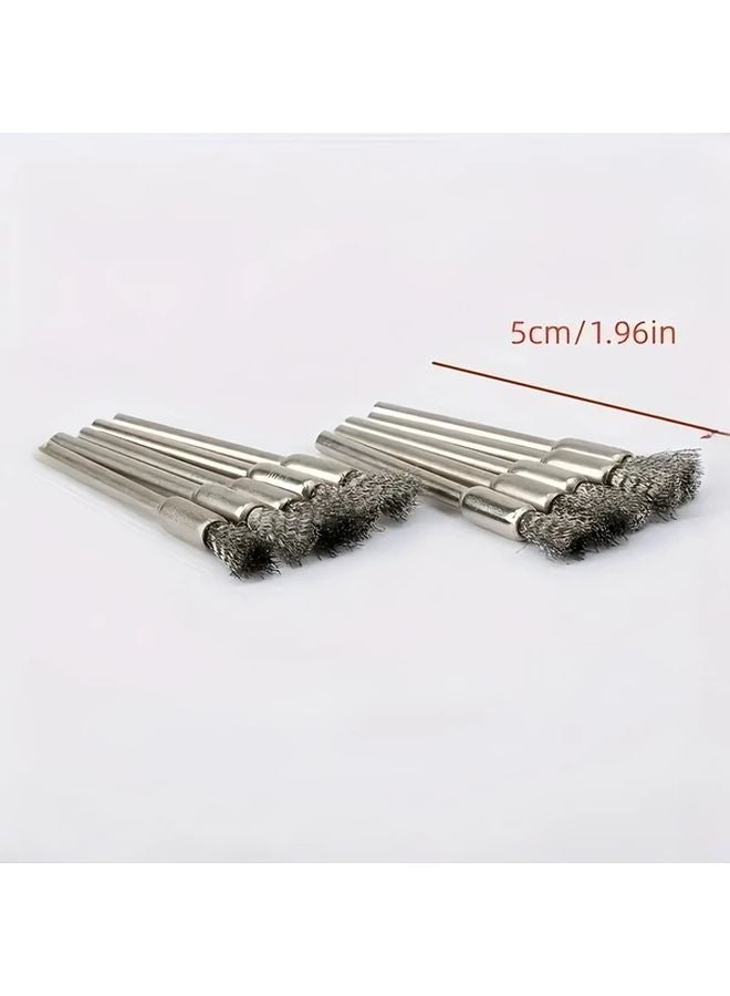 10pcs Steel Wire Wheel Brush Set For Rust Removal Polishing Grinding Rotary Tool - Image 3