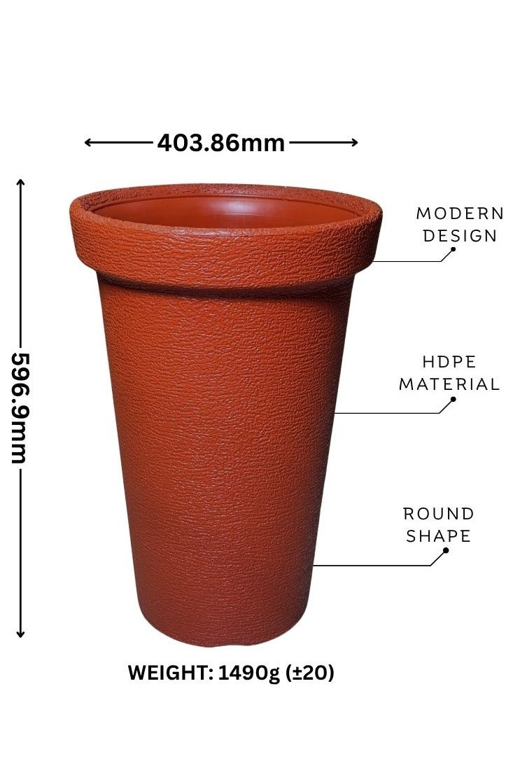 SNH Durable Plastic flower Pot - Versatile Outdoor & Indoor Plant Containers,Perfect For gardening & Nursery use 16 Inch Large - Brown Colour - Image 1