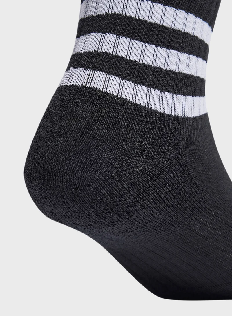 Adidas 3 Pack 3 Stripe Cushioned Socks