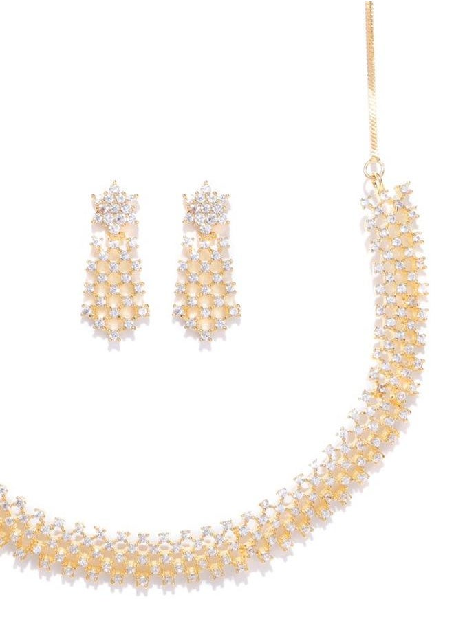 Priyaasi Elegant Women Brass Jewellery Set with pattern and secured with closure and styled in ideal for Ethnic moments — designed to make heads turn.  - Image 3