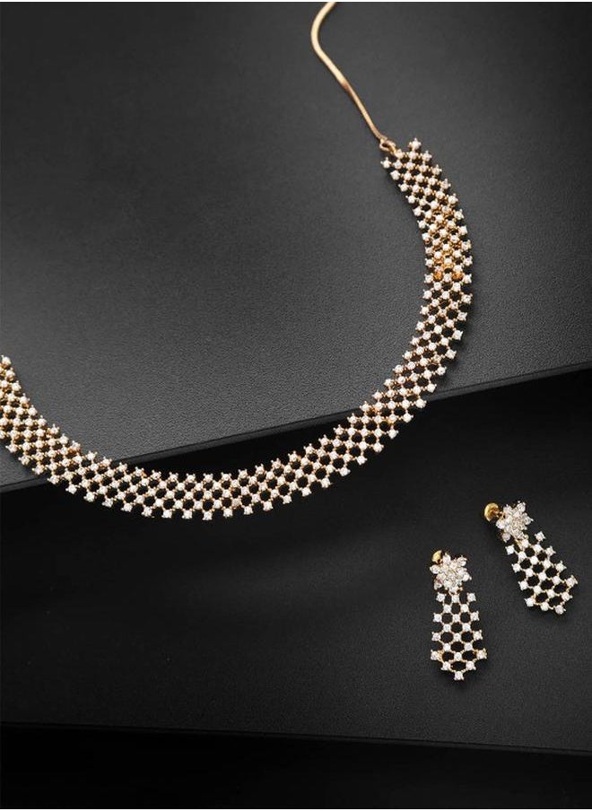 Priyaasi Elegant Women Brass Jewellery Set with pattern and secured with closure and styled in ideal for Ethnic moments — designed to make heads turn.  - Image 1