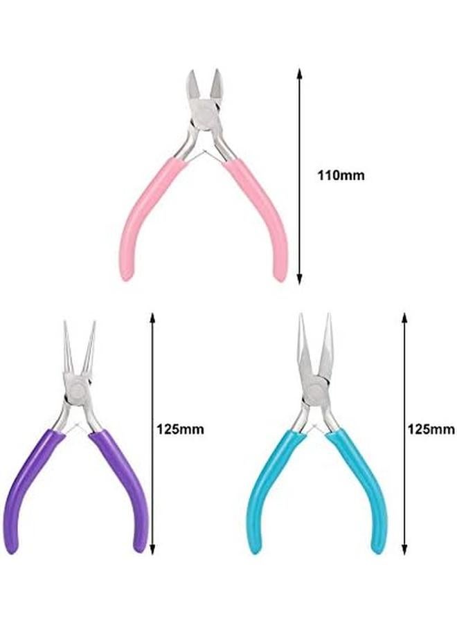 Xinzistar 3 Piece Jewelry Pliers Wire Cutter Pliers Mini Sharp Mouth Special Pincers Jewellery Making Pliers Kit Cutters Diagonal Pliers For Jewellery Making  - Image 4