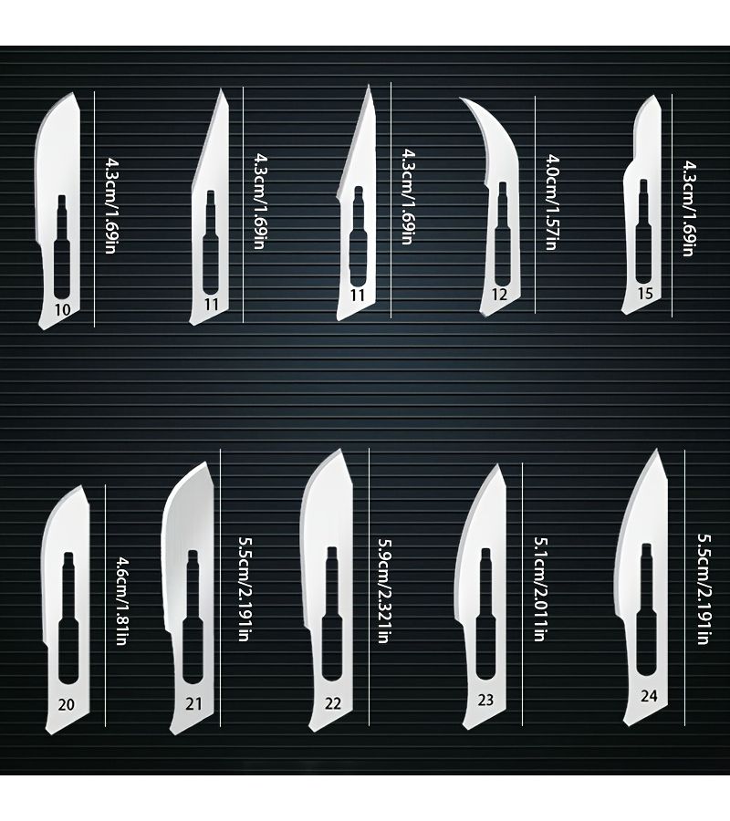 Multi Model Metal Craft Blade Utility Knife Blades Carving Blades 100 Pieces No 12 Blades Manual Tool for Plastic Trimming Product Repair Art Carving Phone Repair DIY Hand Industrial Use Large Quantity Great Value - Image 2