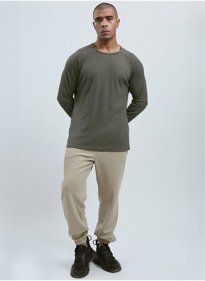 RAVIN Crew Neck Long Sleeves Dark Olive Tee  - Image 5