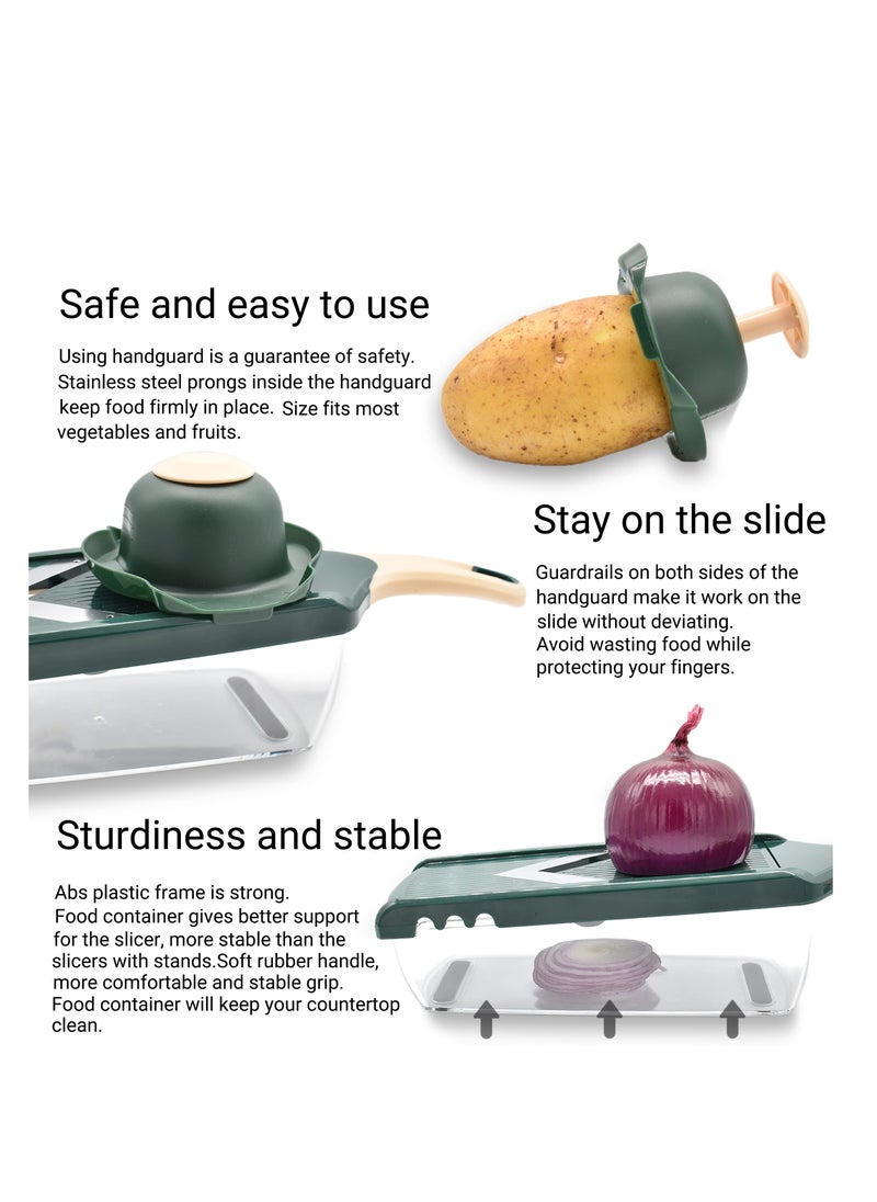 KASTWAVE - Adjustable Mandoline Food Slicer for Kitchen, Ultra Sharp V-blade Vegetable Slicer with Container, Slicer Vegetable Cutter, Julienne slicer, Potato Slicer for Apple, Onion, Tomato lemon Slicer - Image 1