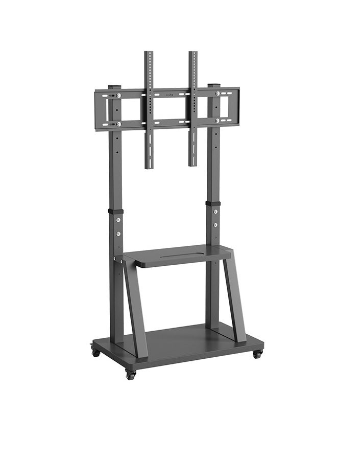 Generic - Mobile TV Stand with Wheels Heavy Duty TV Cart Stand Trolley for 32”-100” LED LCD OLED Screens Height Adjustable with 2 Tier Storage Shelves Holds up to 80KG MAX VESA 800x600mm - Image 1