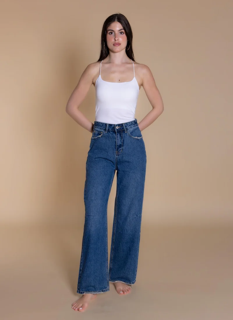 شايبس MID-WAIST WIDE JEANS