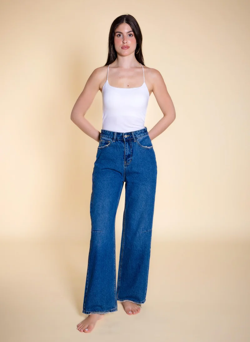 شايبس MID-WAIST WIDE JEANS