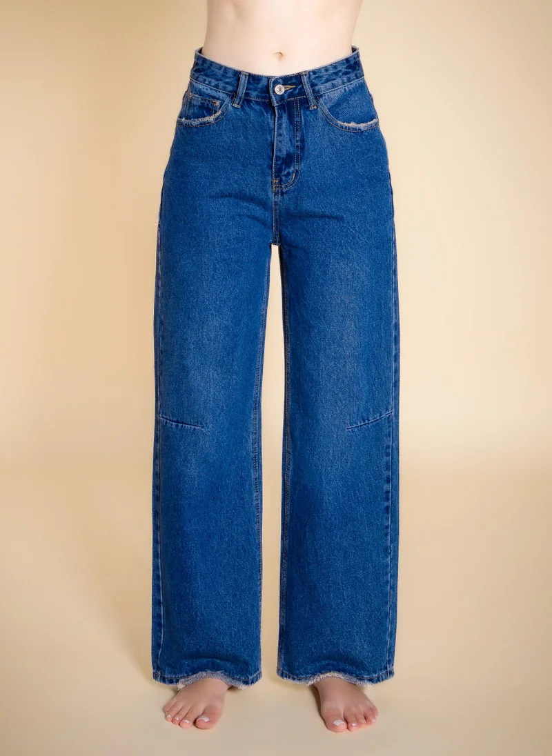 شايبس MID-WAIST WIDE JEANS