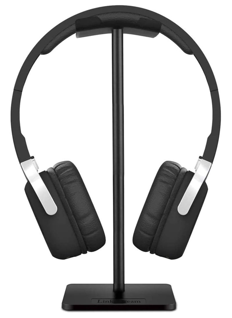 Kimaya Headphone Stand Headset Holder Earphone Stand with Aluminum Supporting Bar Flexible Headrest ABS Solid Base for All Headphones Size (Black)  - Image 1