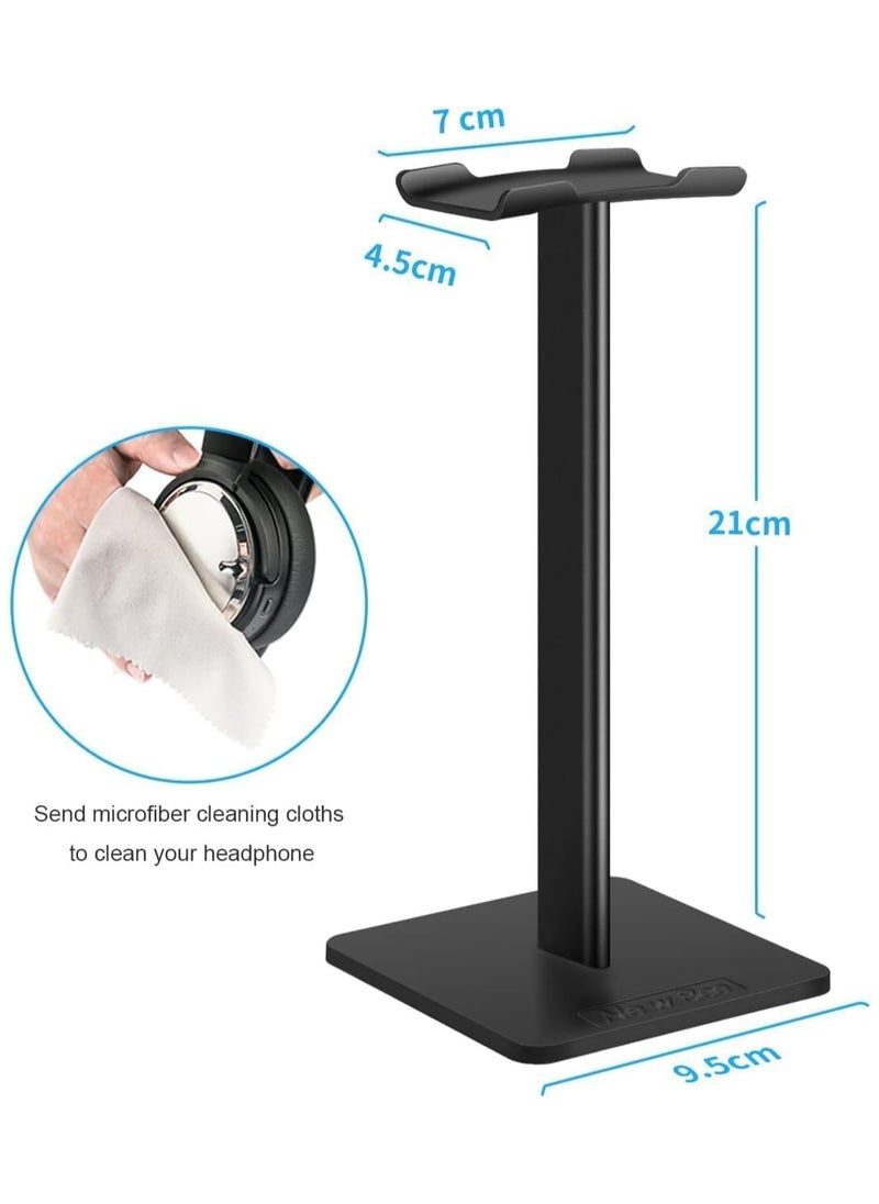 Kimaya Headphone Stand Headset Holder Earphone Stand with Aluminum Supporting Bar Flexible Headrest ABS Solid Base for All Headphones Size (Black)  - Image 3