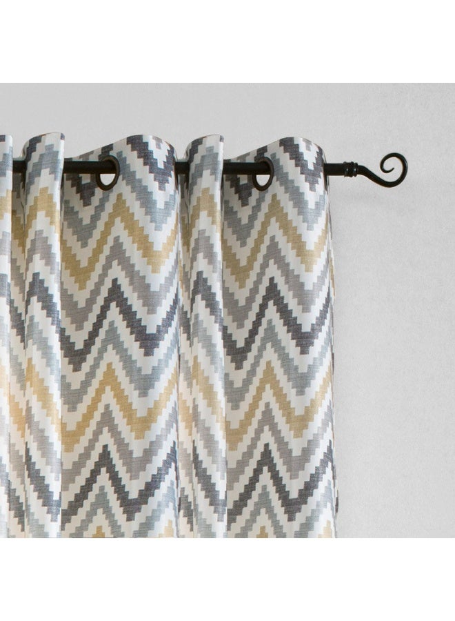 2pcs Chevron Grommet Top Window Curtains for Living Room 140 x 240cm - Image 2