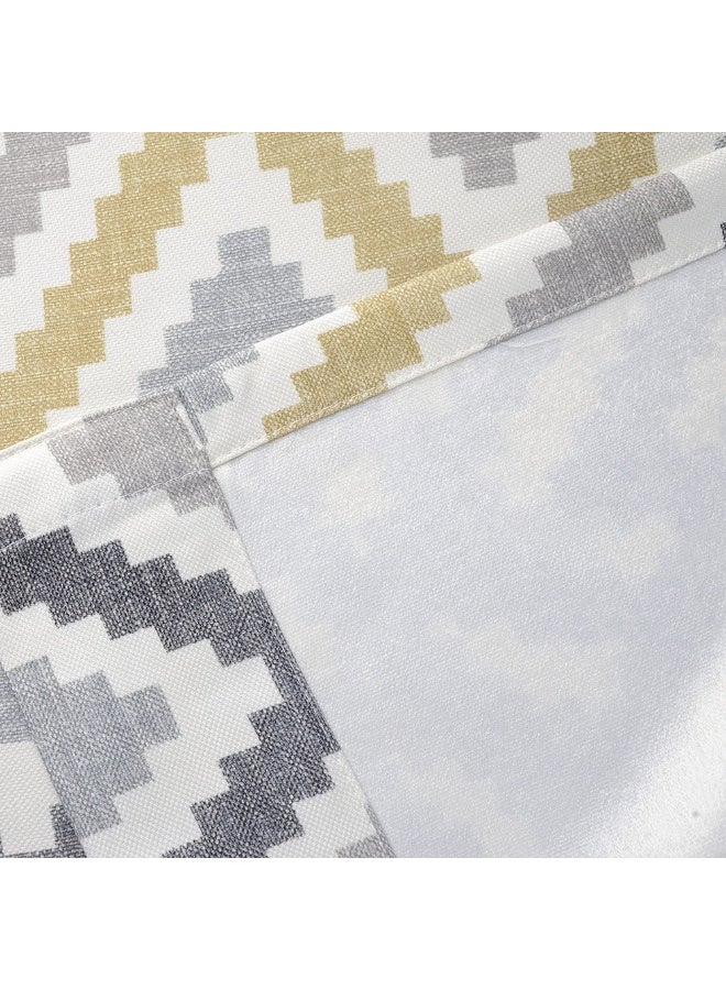 2pcs Chevron Grommet Top Window Curtains for Living Room 140 x 240cm - Image 5
