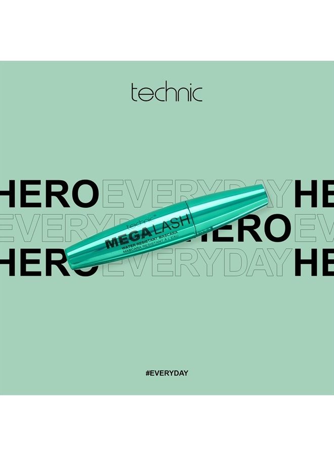 Technic Mega Lash Water Resistant Mascara - Ultra Black, Water Resistant, Hard Wearing, Lash Building Formula For Volume Glam Lashes - 12ml - Image 2