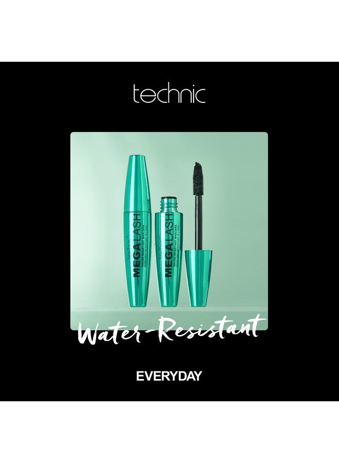 Technic Mega Lash Water Resistant Mascara - Ultra Black, Water Resistant, Hard Wearing, Lash Building Formula For Volume Glam Lashes - 12ml - Image 3