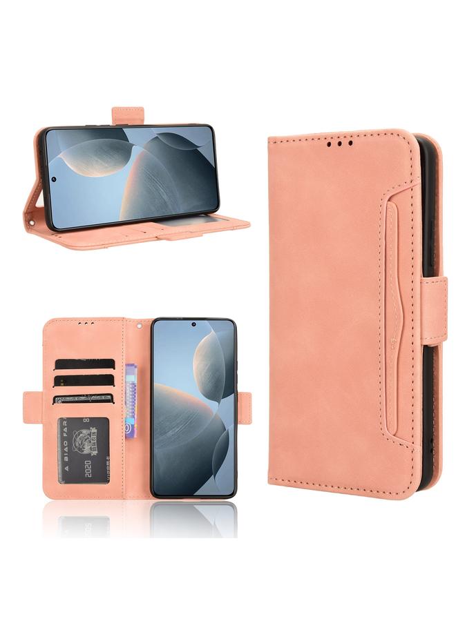 Green Tiger For Xiaomi Redmi K70E 5G / Poco X6 Pro Skin Feel Calf Texture Card Slots Leather Phone Case(Pink)
