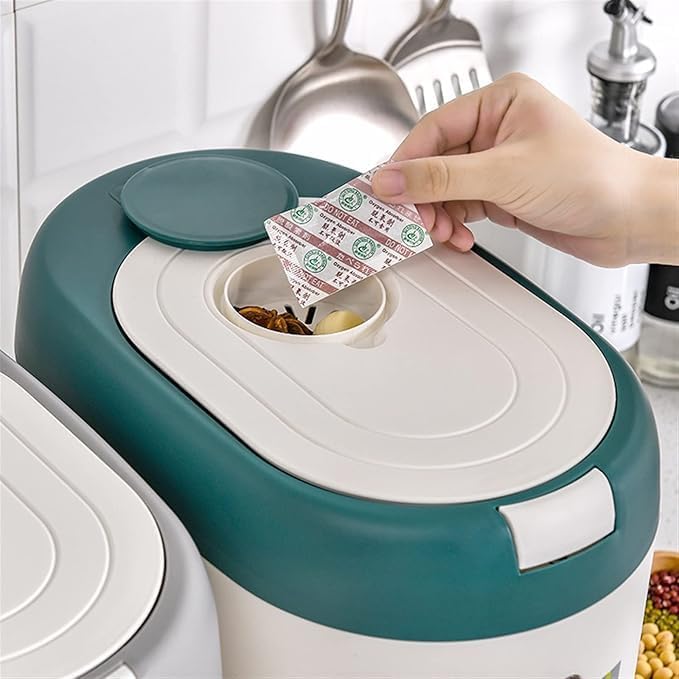 TRADY Airtight food storage container 5kg kitchen organizer Rice dispenser with lid BPA-free plastic box Dry bin Compact grain keeper Moisture-proof - Image 4