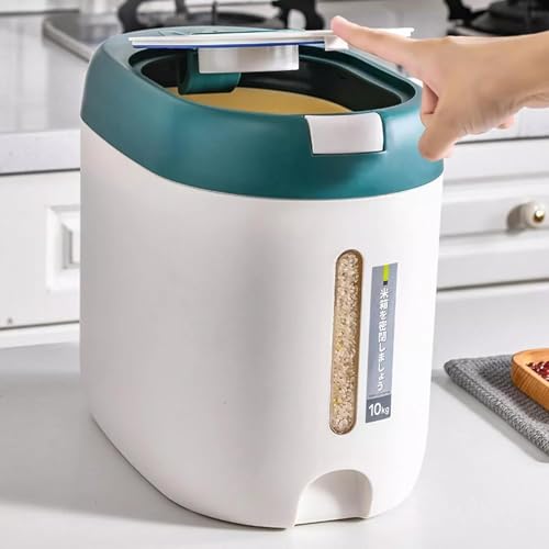 TRADY Airtight food storage container 5kg kitchen organizer Rice dispenser with lid BPA-free plastic box Dry bin Compact grain keeper Moisture-proof - Image 5